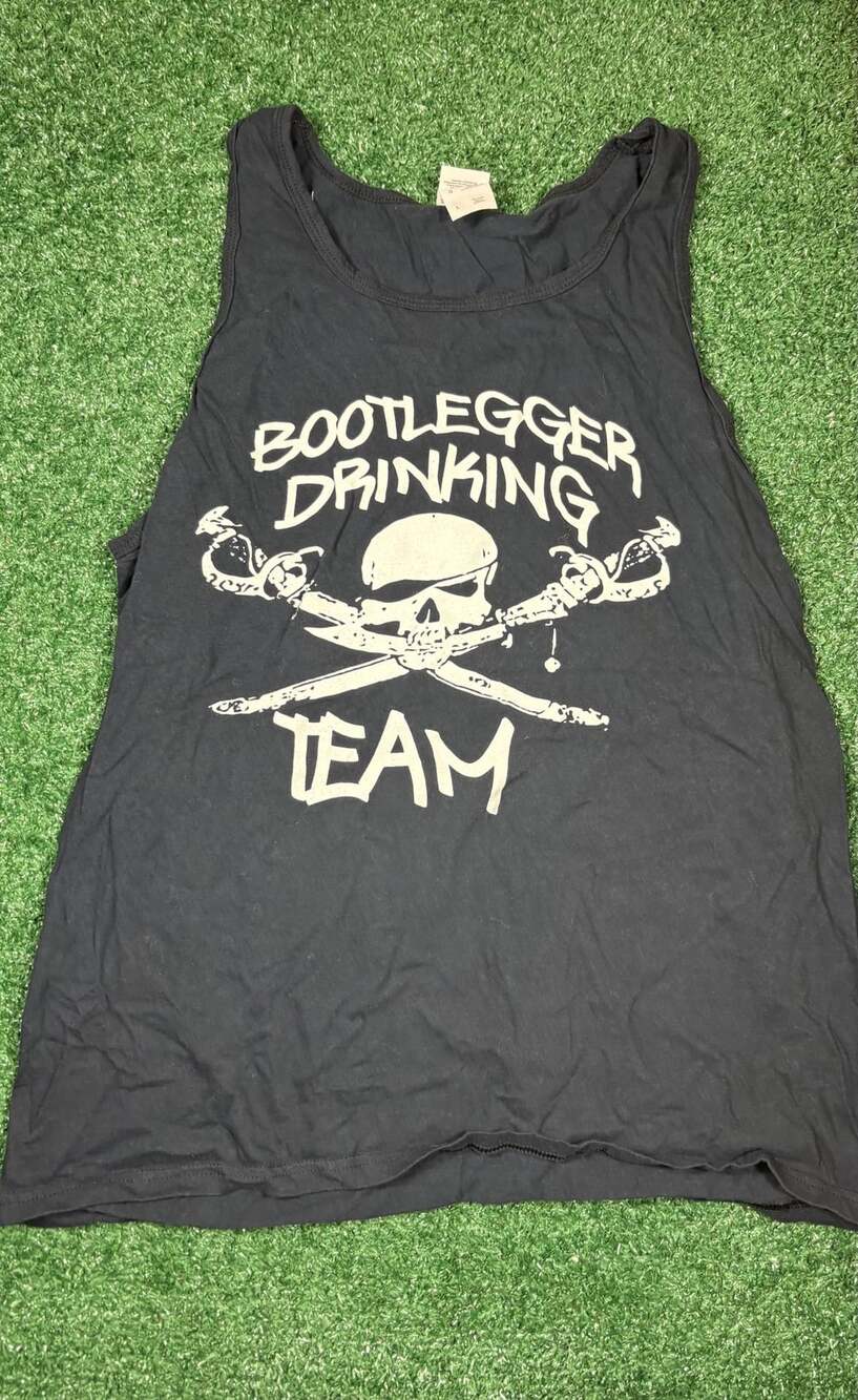 Fruit of the Loom Bootlegger Drinking Team Tank Top Size L Black